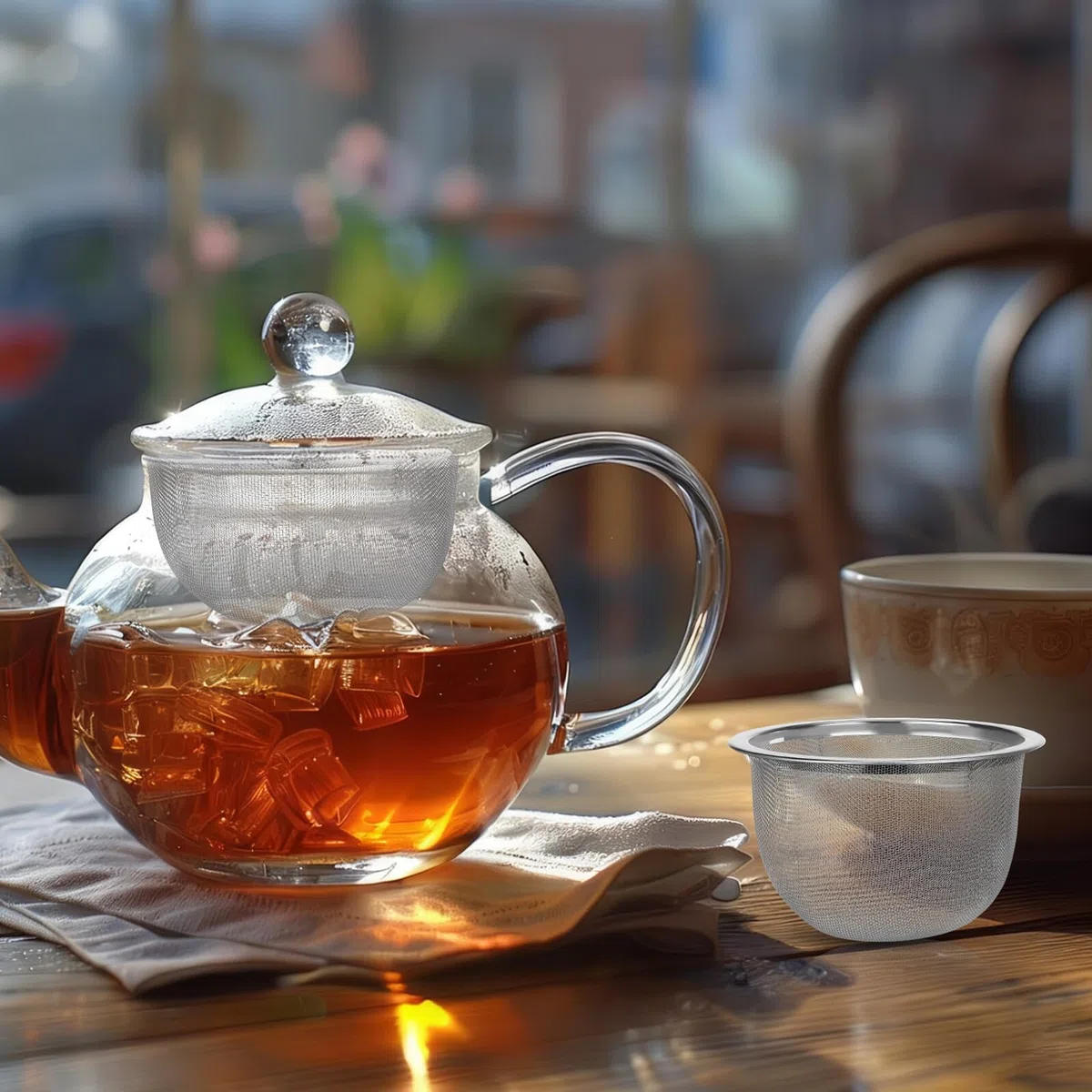 4 Filtros de Té de Acero Inoxidable para Infusor Casero Colador de Té Reutilizable Malla Fina Tamaño Pequeño 8 CM Apto para Hogar Restaurante