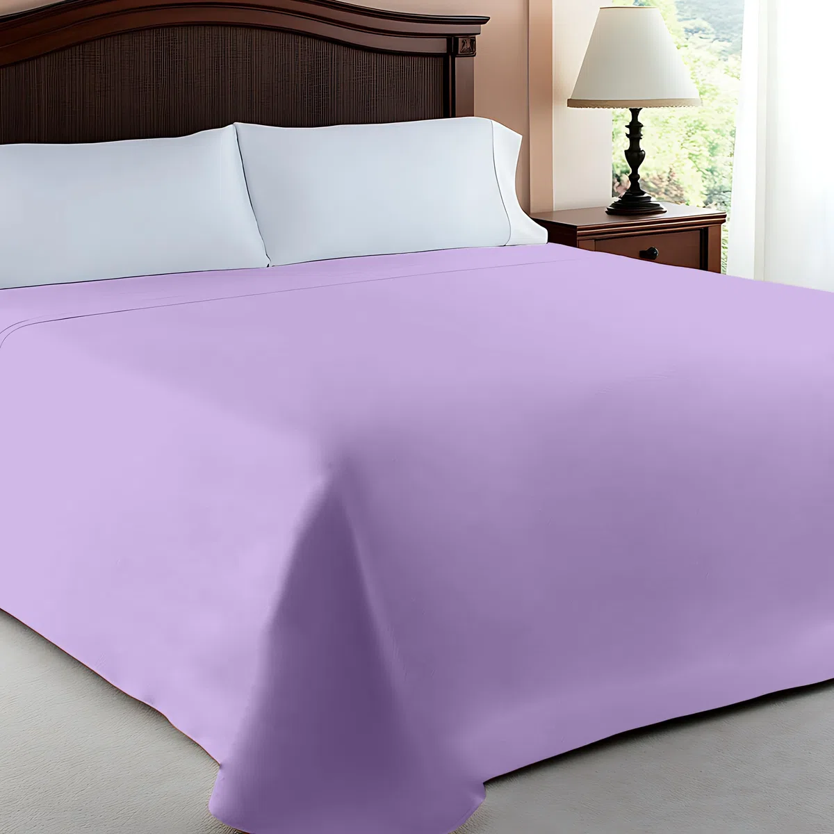 Sábana Encimera de Microfibra 155x250cm para Cama de 90cm - Encimera Super Suave, Transpirable Lavable a Maquina - Color Lila