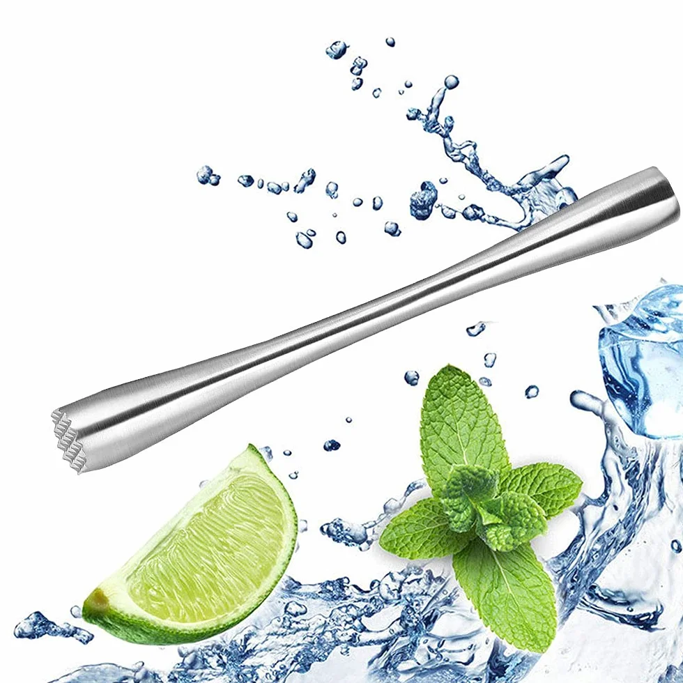 Cóctel Muddler, Profesional Muddler, Ideal Bartender Herramientas, Utensilios De Cóctel De Acero Inoxidable, para Hacer Puré De Cóctel Con Menta Natural y Cítricos(26cm/10.2in)