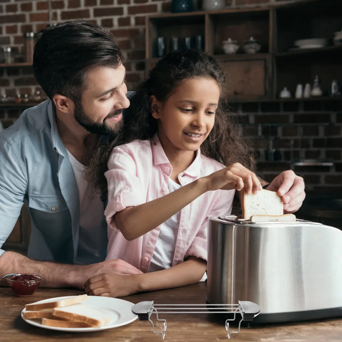 UPKOCH Bastidores De Calentamiento Para Tostadora Rejilla Para Sándwich De Acero Inoxidable Rejilla Para Tostadas De Soporte Para Rebanadas De Clip Para Sándwich Para Tostadora