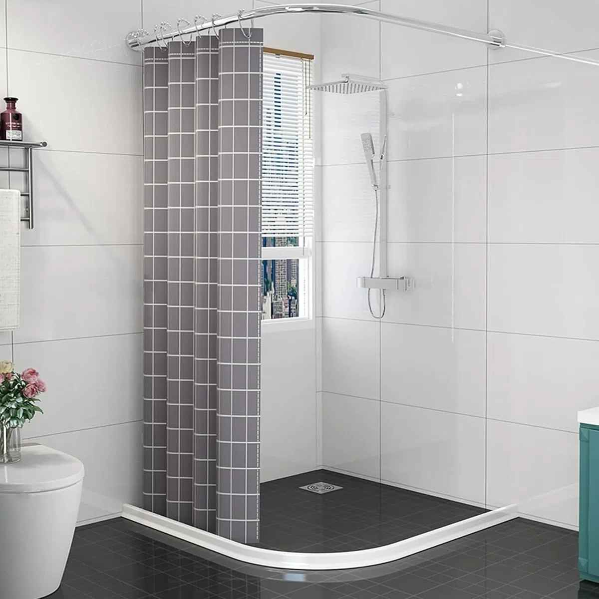 2M Barrera De Borde De Ducha Barrera De Ducha Silicona Autoadhesivo, Flexible, Cortable, Para Cabina De Ducha Para Lavabo De Cocina (Blanco)