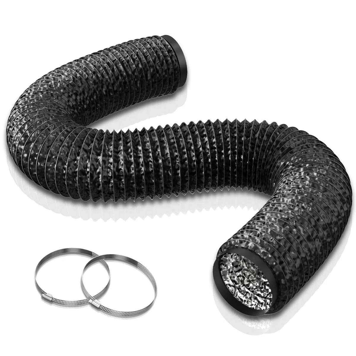 Aygrochy Conductos de ventilación de PVC con 2 abrazaderas, manguera flexible de conducto de aire de 75 mm para secadora universal, campana de cocina, ventilador extractor (75mm*3m)