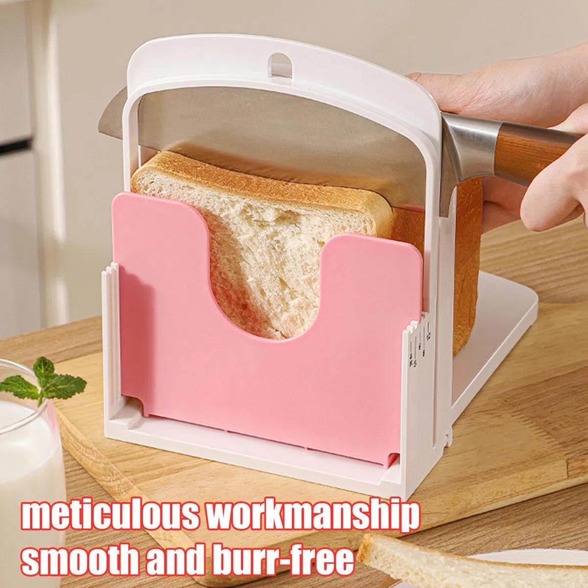 Guía de rebanadora de pan, rebanadora de pan manual, rebanadora de pan de cocina | Herramienta para cortar pan sándwich | Cortador de pan de fermentada y tostadas | Césped