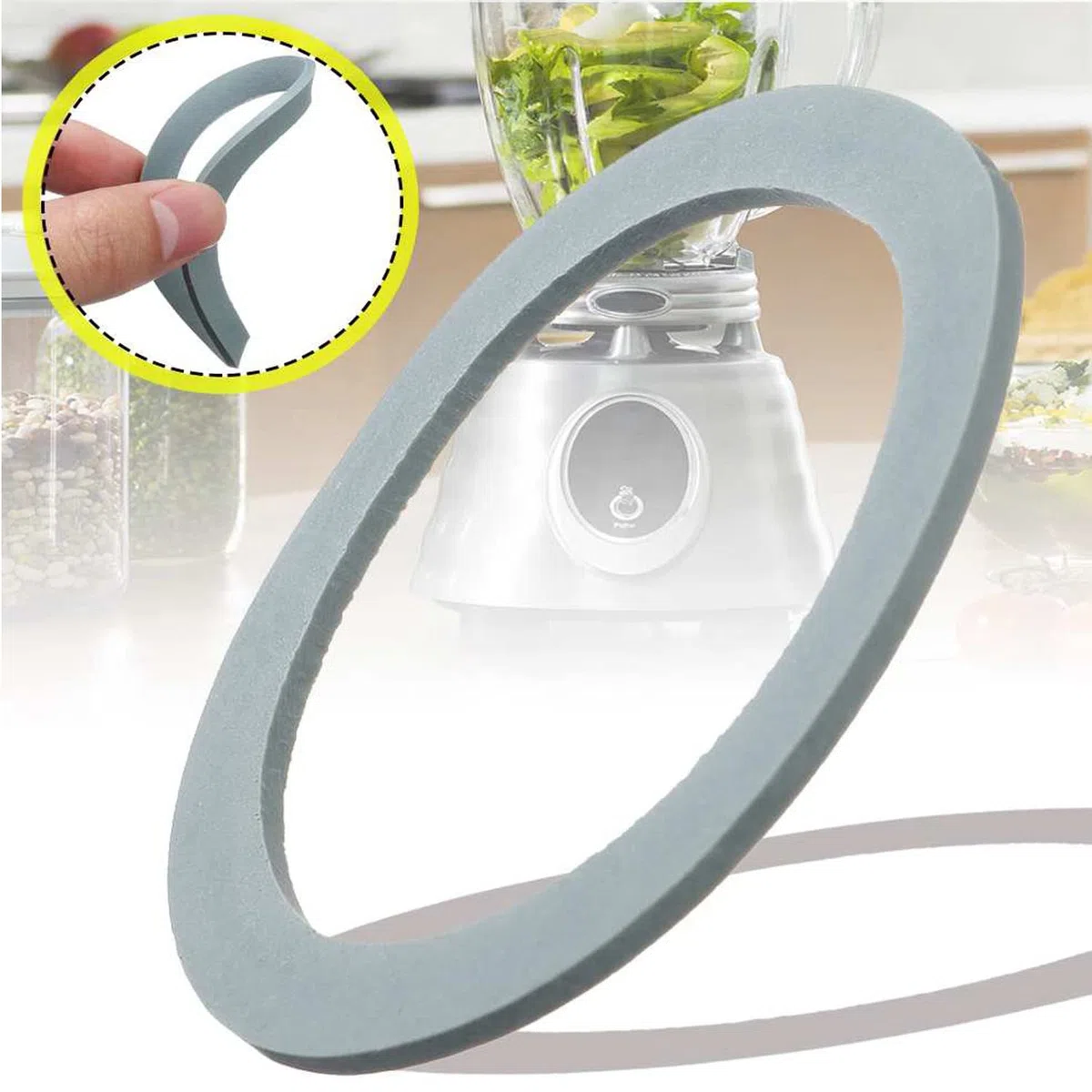 Poweka Piezas de Repuesto Compatible con Oster Osterizer Licuadora, Cuchilla 4 Puntas 4961 con Base de Cuchilla Tapa Inferior y Junta de Sellado