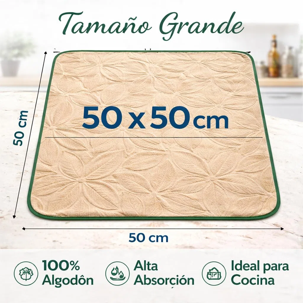 Genérico Paños de Cocina de Rizo 100% Algodón – Pack de 6 (50x50 cm) – 460 gsm Alta Densidad – Alta Absorción – Uso Profesional – Colores Surtidos