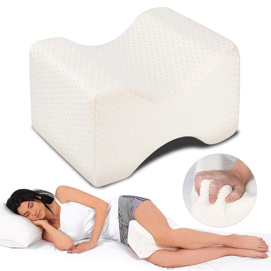 Dioxide Almohada Piernas Dormir, Almohada para Piernas Extraíble Cojin para Dormir Entre Las Piernas para el Alivio del Dolor Piernas Caderas Laterales para Dormir (Blanco)