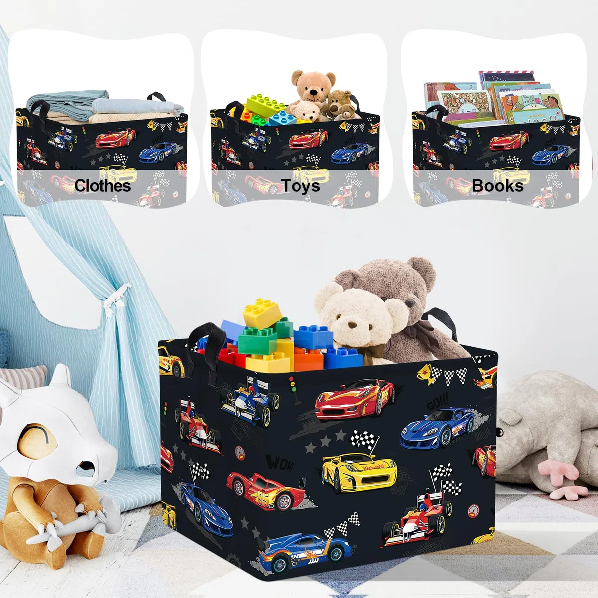 Clastyle Cestos Almacenaje Plegable 40x30x30 cm Gris Caja para Ropa Sucia Juguete Baño