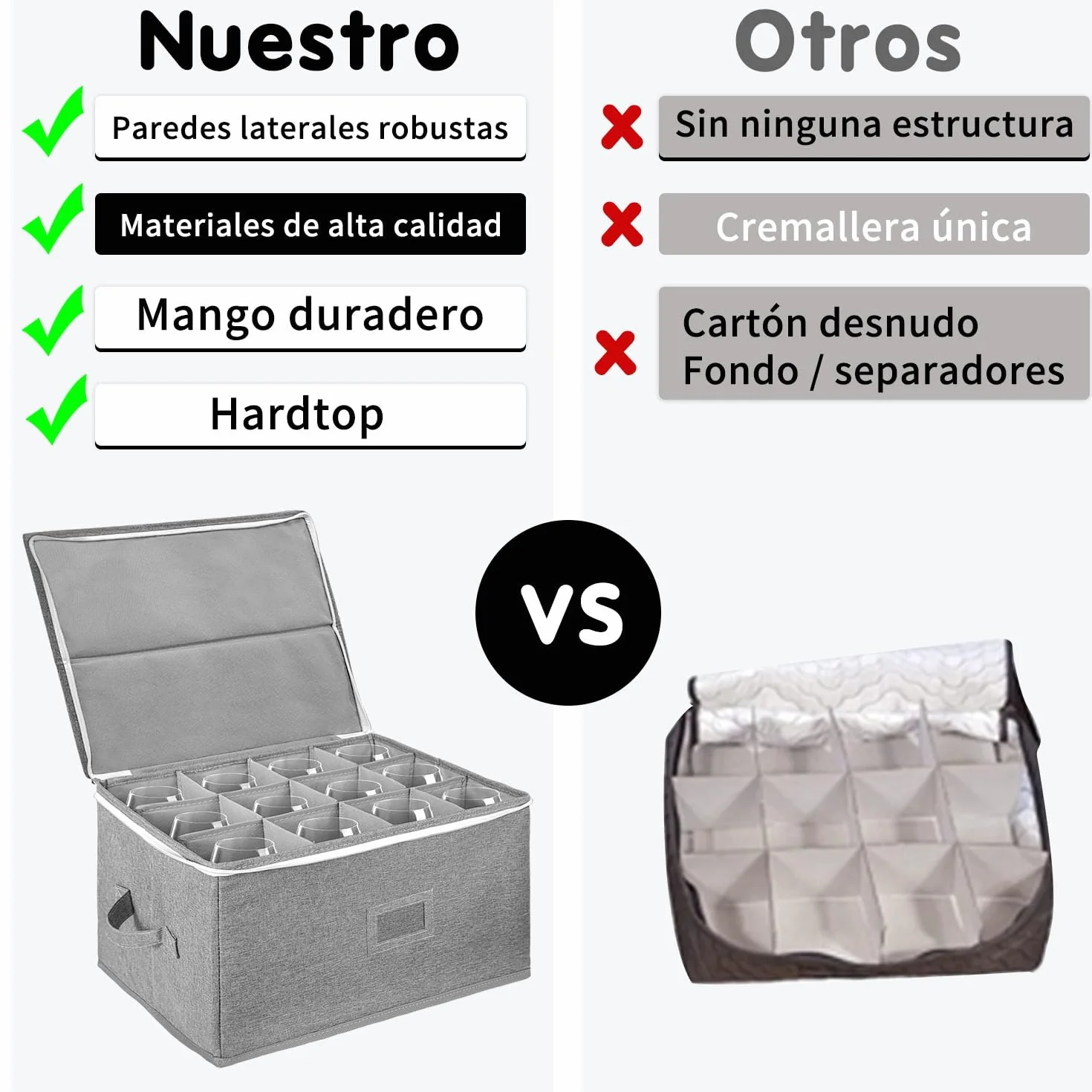 Boczif Cajas de almacenamiento de copas de vino, cajas de almacenamiento de stemware con tabiques, contenedores de almacenamiento de cristalería con capacidad para 12 vinos tintos o blancos, bebidas