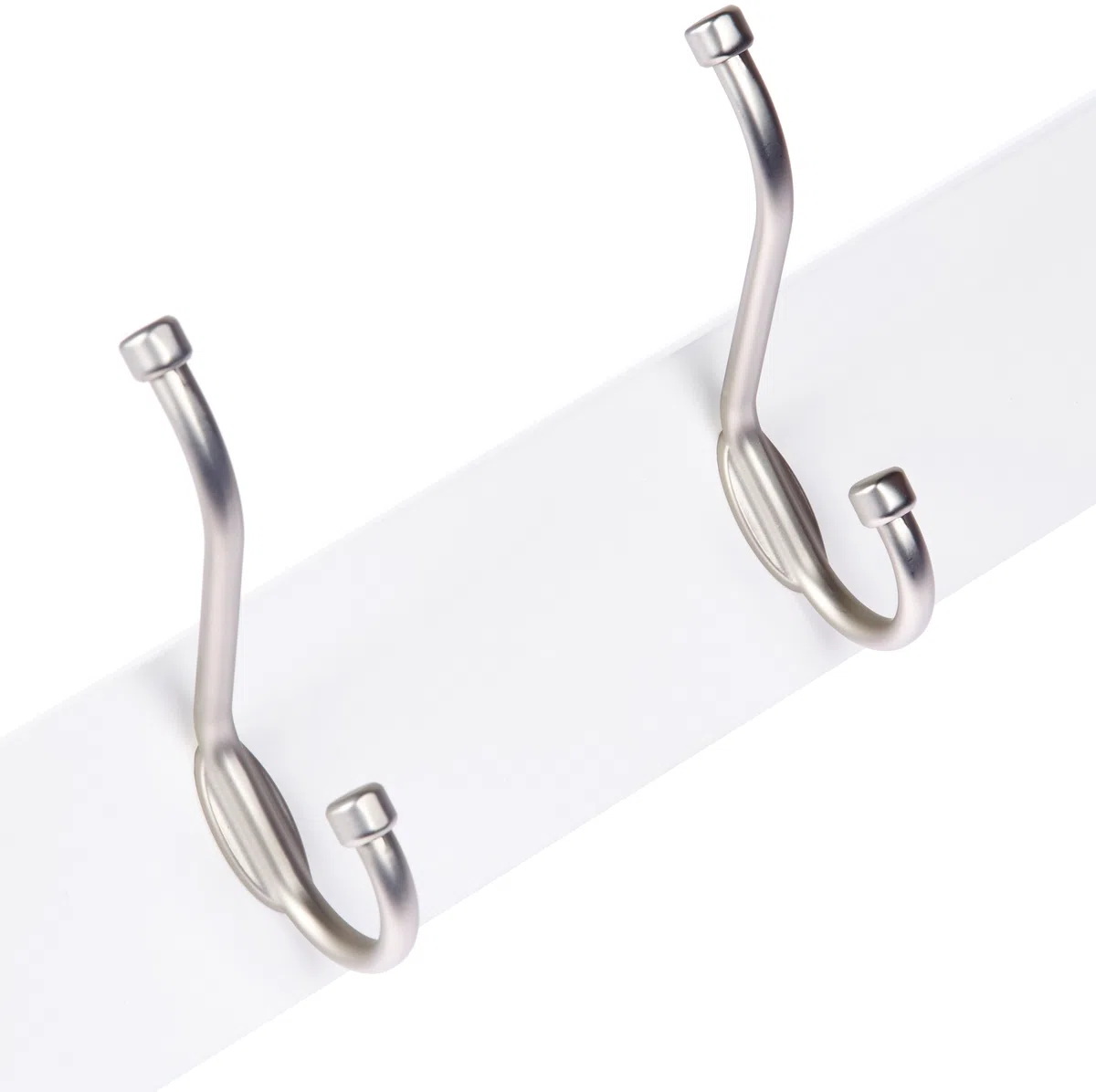 Amazon Basics Rectángulo Perchero de Montaje en Pared, Blanco, 1 Unidad