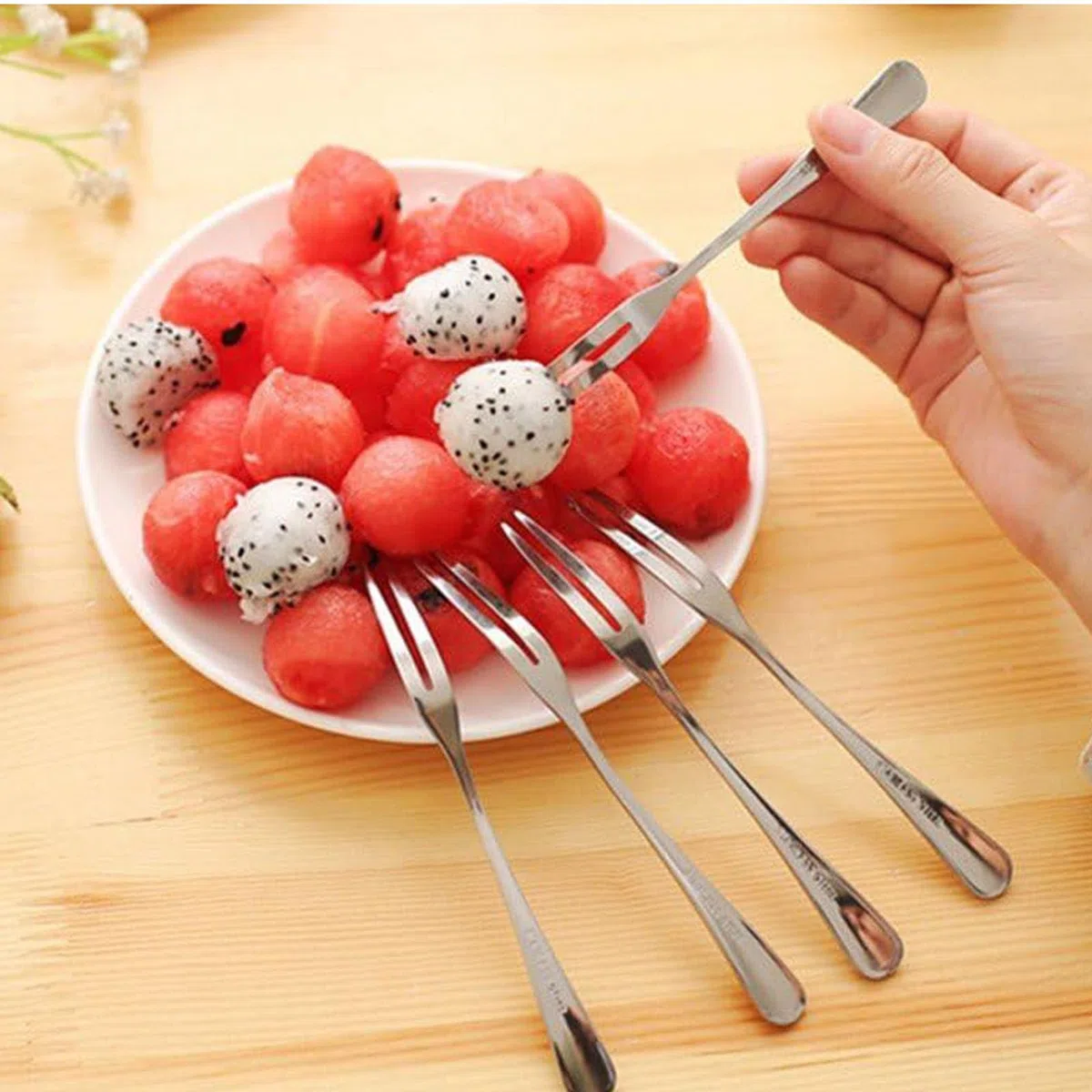 Tenedores de Frutas de Acero Inoxidable, 20 Pcs para Postre, Pinchos para Caracoles, Mini Tenedores para Ensalada, Oliva, Comidas Familiares, Fiestas, Pastelerías