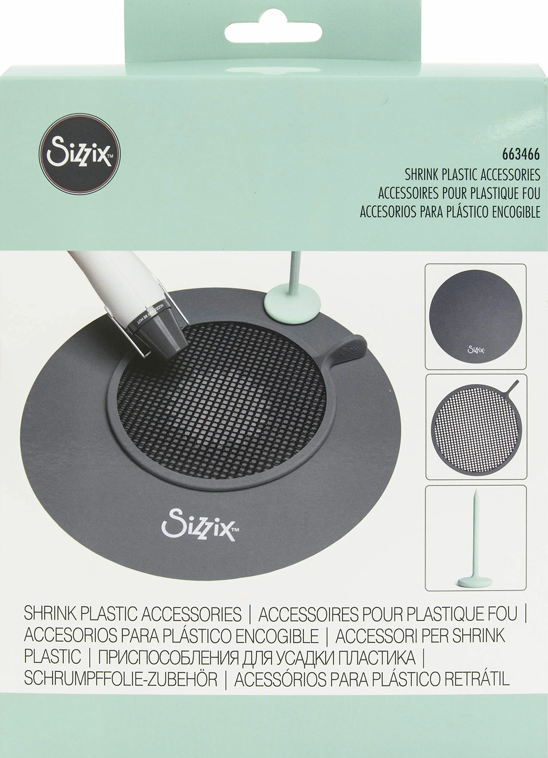 Sizzix 663466 Accesorios Plástico Encogible, 3 Pzas, Multicolor, Talla única