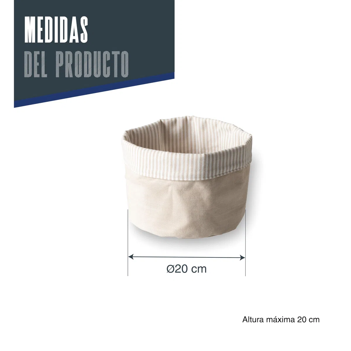 LACOR - 60090 - Panera Cream, Algodón, Viscosa, Apto para lavadora, Plegable, Multiusos, Reversible, Apilable, Poliéster, Ø 20 cm