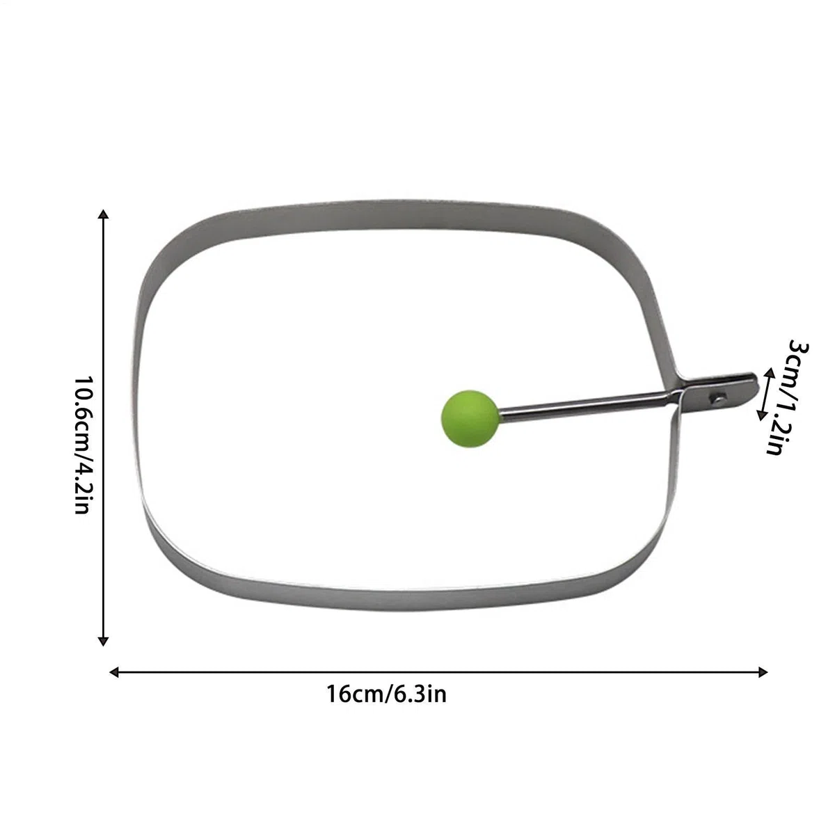 Molde de cocción de huevos, anillos para freír huevos, molde para panqueques, anillo de huevo, anillo de huevo, molde rectangular de acero inoxidable antiadherente para panqueques, molde de