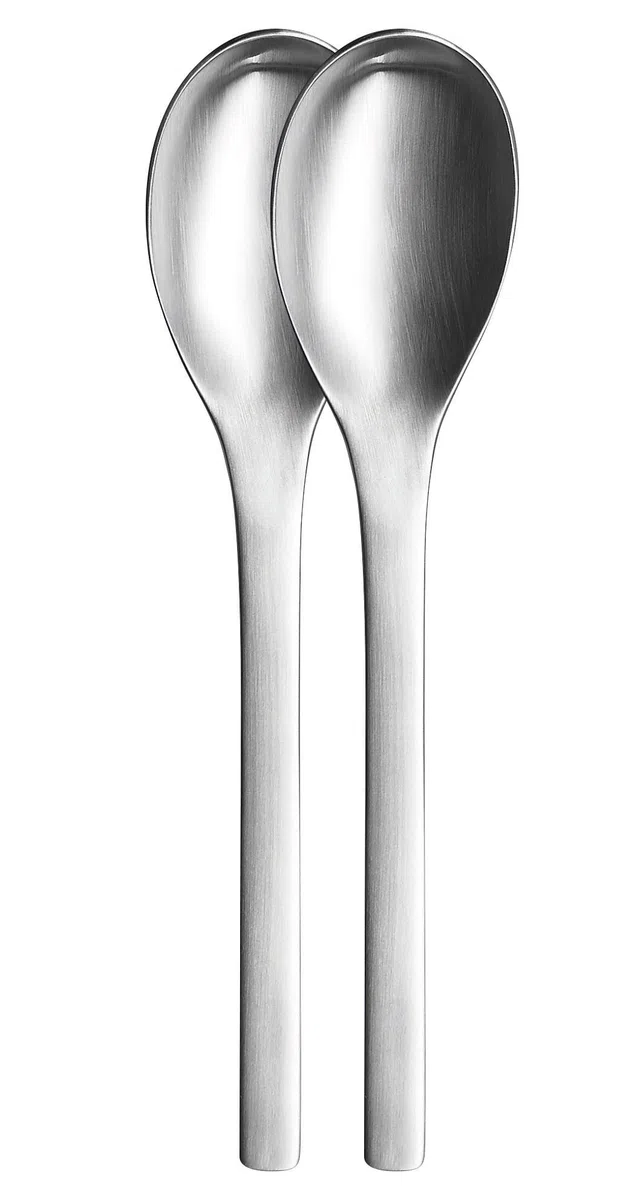 Cuchara Puresigns One extra para cereales, 16,50 cm, Acero Inoxidable Mate Plateado, 2 unidades