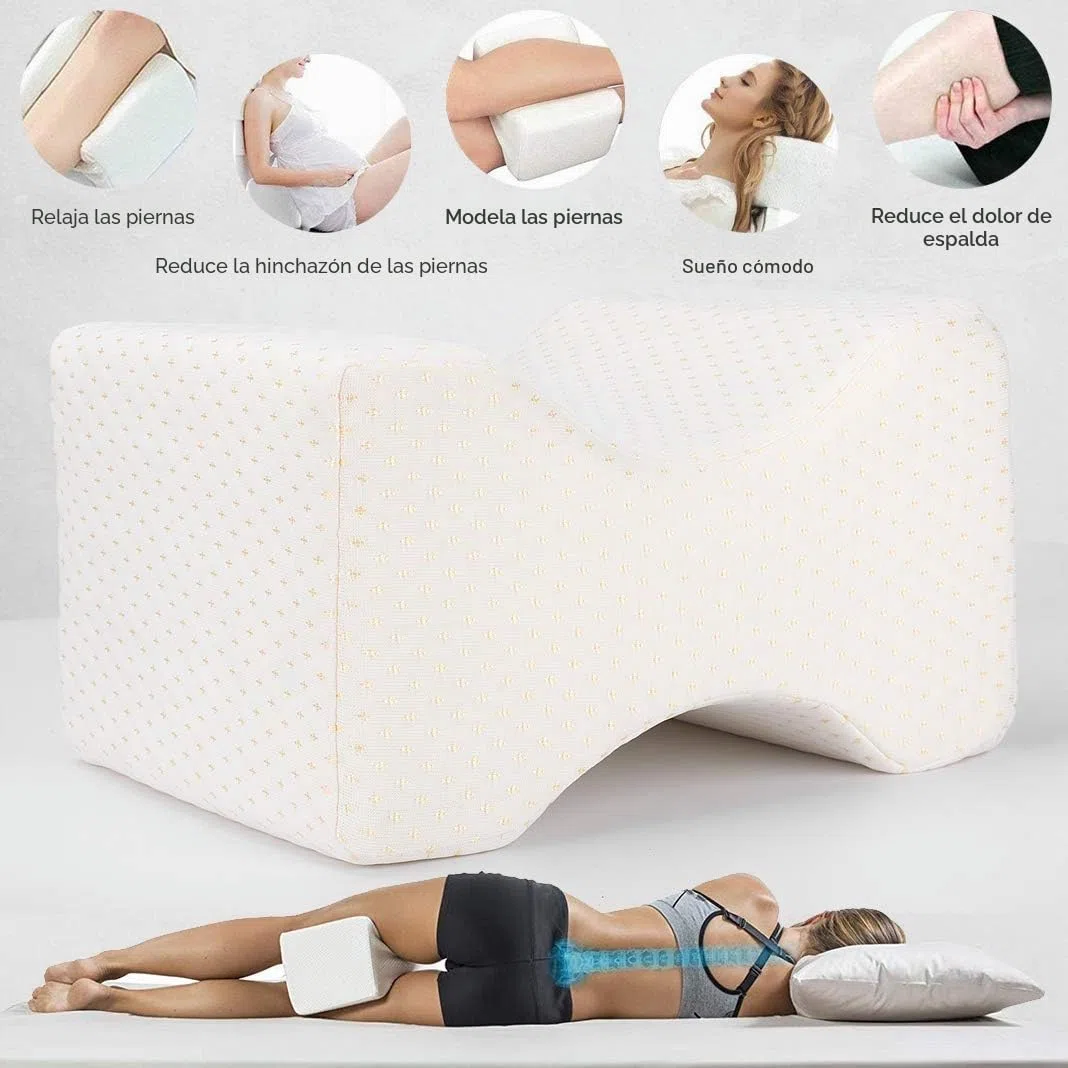 Dioxide Almohada Piernas Dormir, Almohada para Piernas Extraíble Cojin para Dormir Entre Las Piernas para el Alivio del Dolor Piernas Caderas Laterales para Dormir (Blanco)