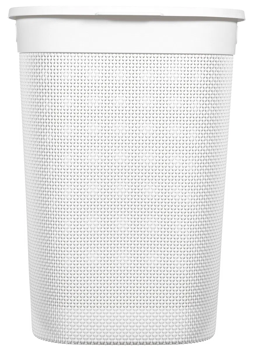 Keter Curver Filo - Cesto para la ropa sucia de baño, blanco, capacidad de 55 litros, 70% reciclado, 45 x 35 x 61 cm