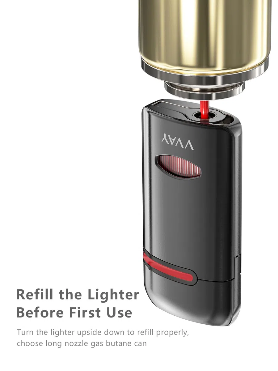 VVAY Mechero Jet Flame de Gas Recargable, 3 Llama - Sin Gas Incluido