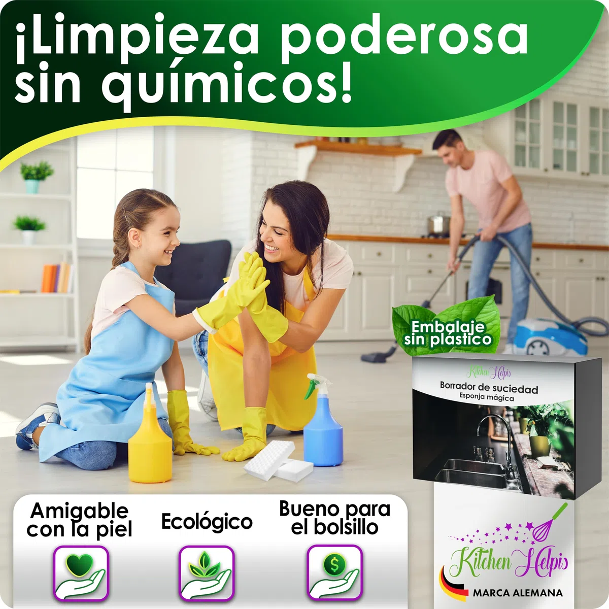Kitchen Help Juego de 20 esponjas mágicas blancas para limpiar a fondo, esponja de limpieza para el hogar