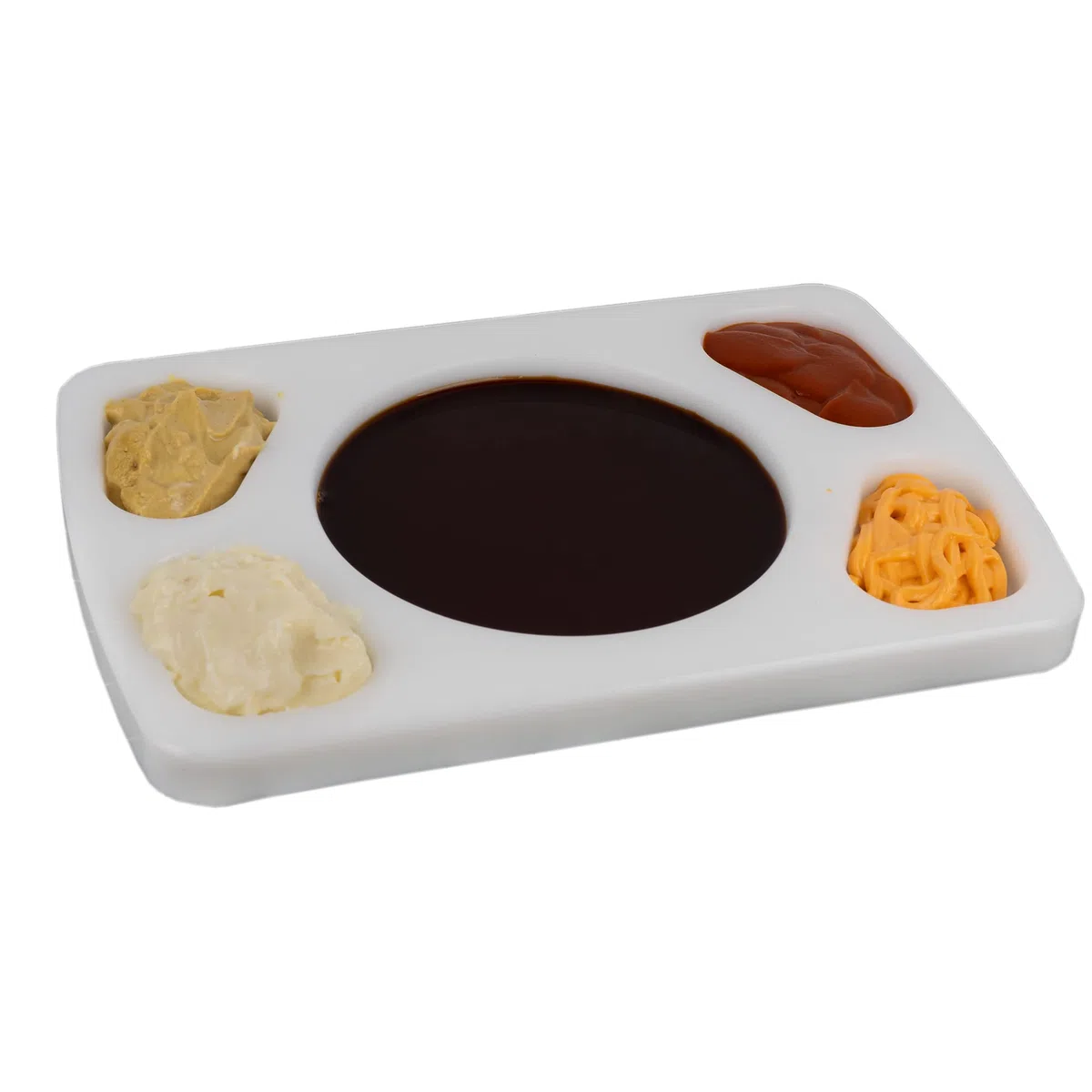 Cofan Tabla Salsera para 4 Salsas| Medida 30 x 20 x 1,5 cm | Color Blanco