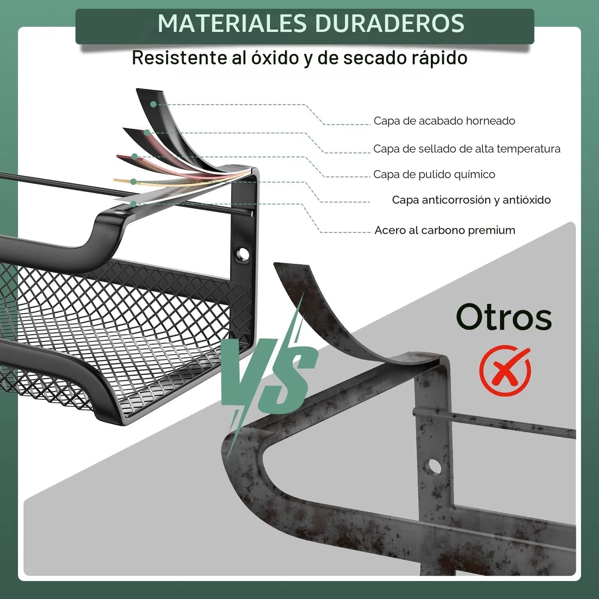 TRAYINDALY Especieros Para Cocina, 4 Piezas Especiero Pared, Organizador Cocina Con 4 Ganchos Móviles, Organizador Especias Cocina Sin Taladrar, Spice Rack Negro para Cocina Armarios y Baño
