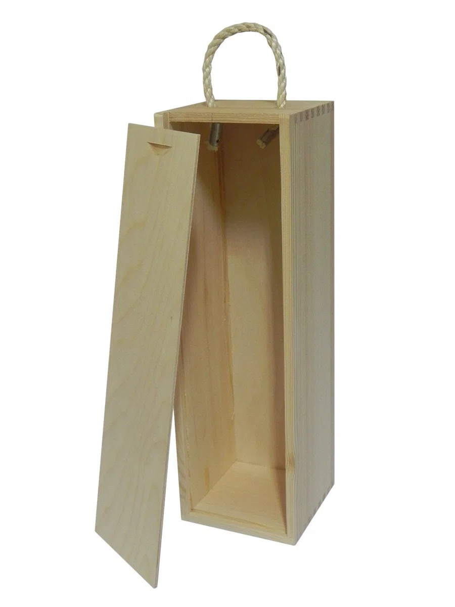 Caja de madera para vino, caja de regalo para botella de decoupage, manualidades, madera de pino
