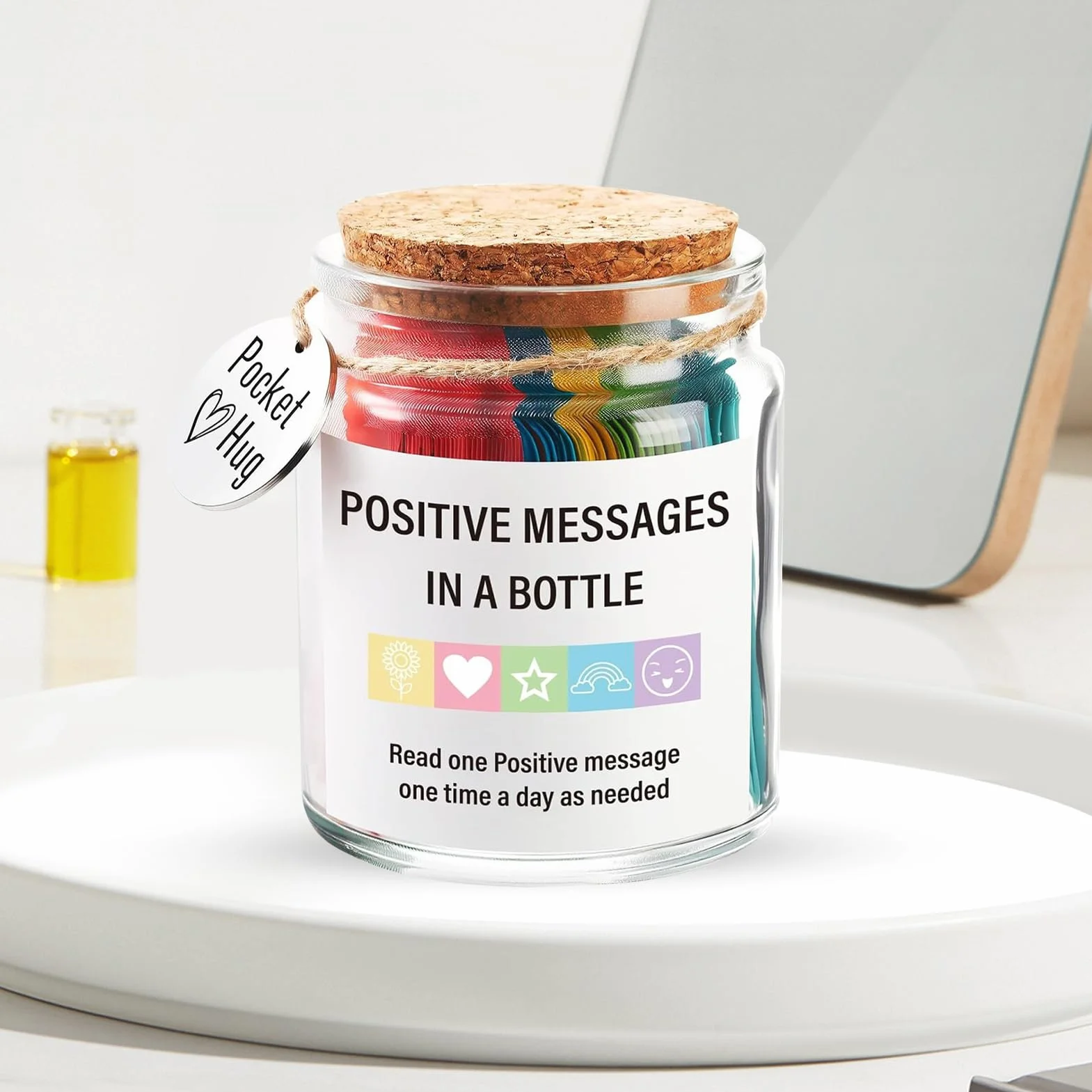 Frases Motivadoras En Botella - Frascos Con Frases Positivas - Frascos Con Afirmaciones Diarias Para Apoyo Emocional De Mujer, Hija, Novia O Hermana