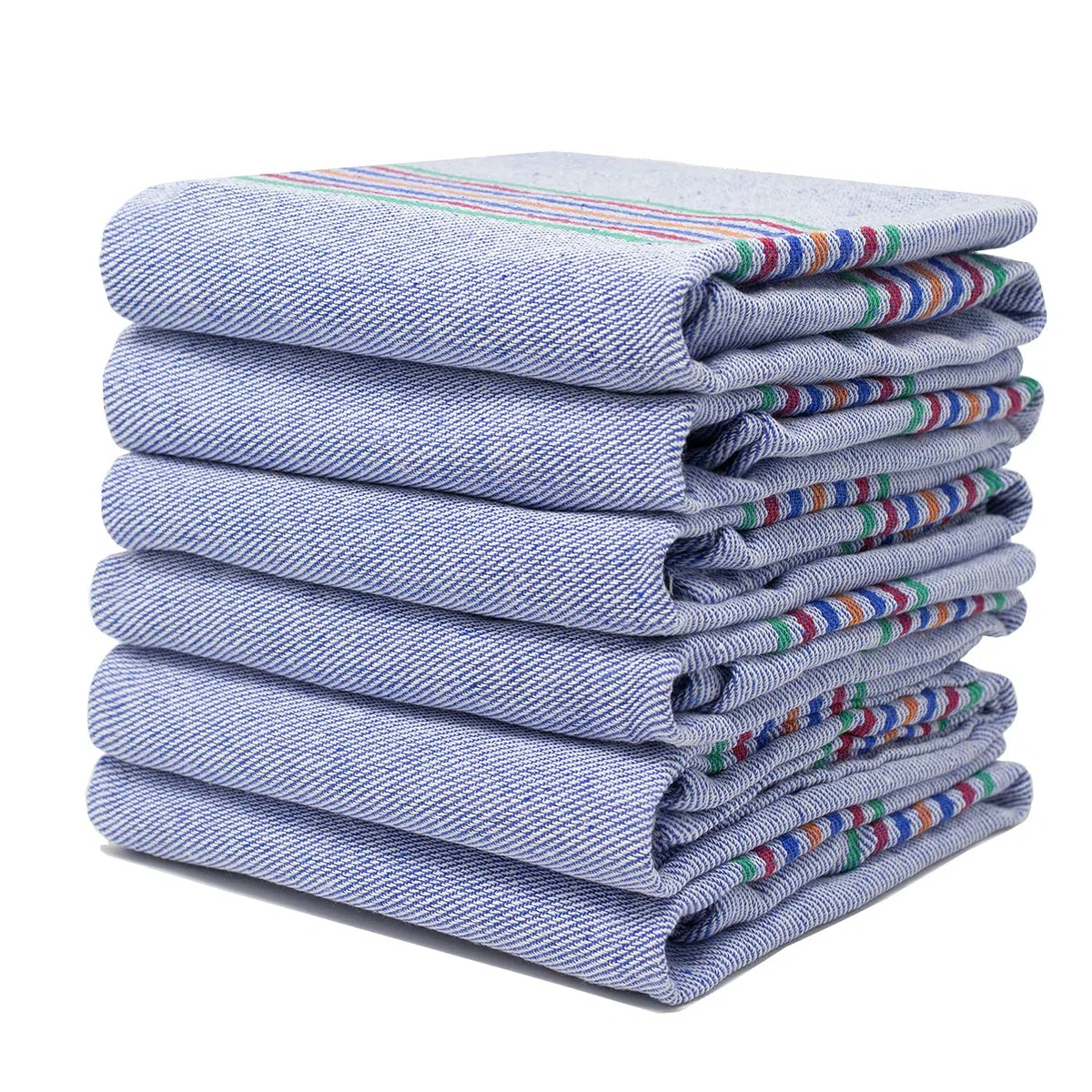 12 Paños de Cocina Sarga, Paños de Cocina de algodón, Toallas de Cocina absorbentes Lavable a Maquina, Juego de 12 paños de Cocina Suaves y duraderos, 56x56cm Fabricado en España (Azul)