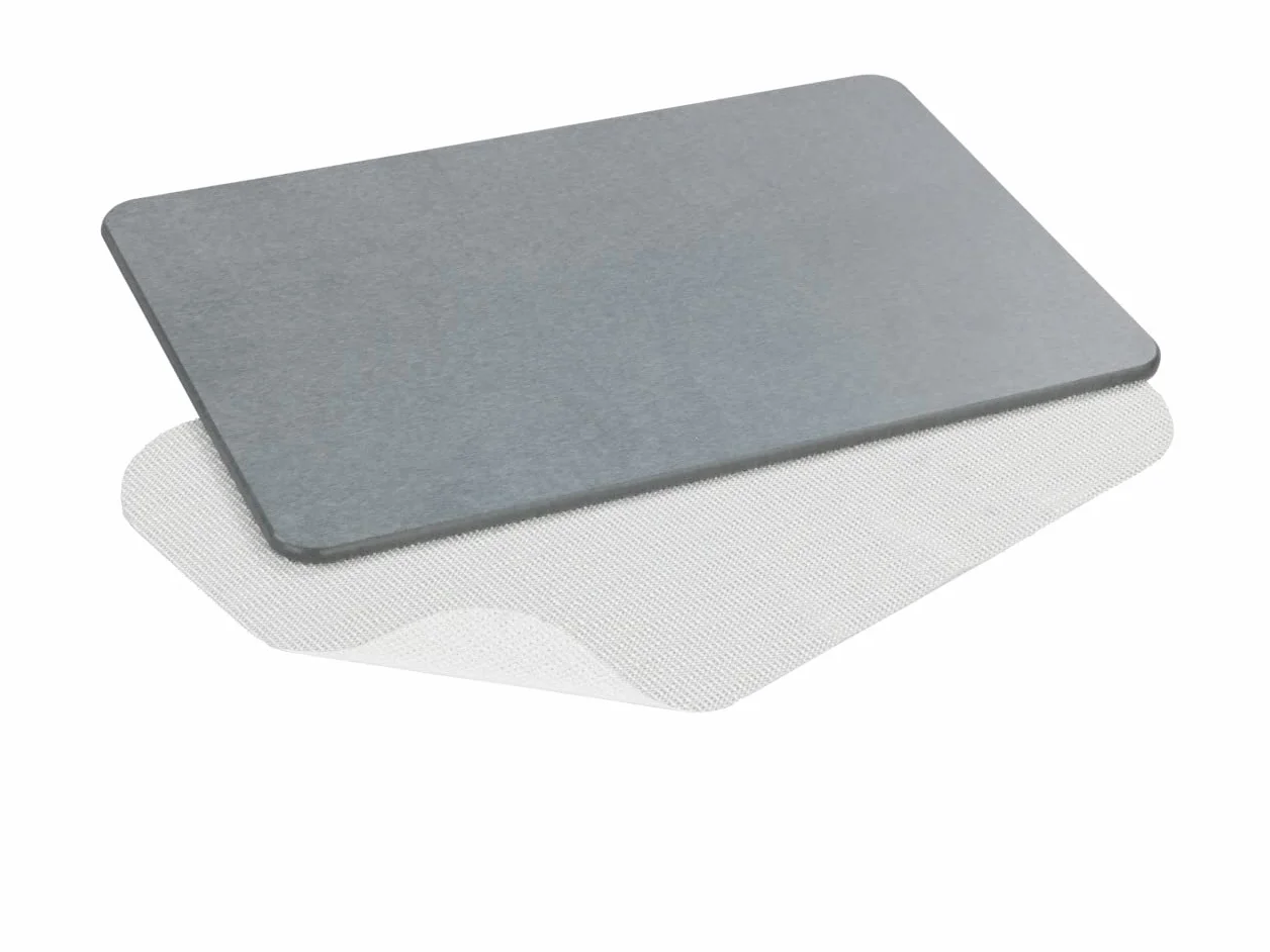 Wenko Alfombra de baño «Simi» de tierra de diatomeas, alfombra de sauna higiénica antideslizante, natural y duradera con propiedades de absorción de agua, de secado rápido, 60 x 39 cm, gris