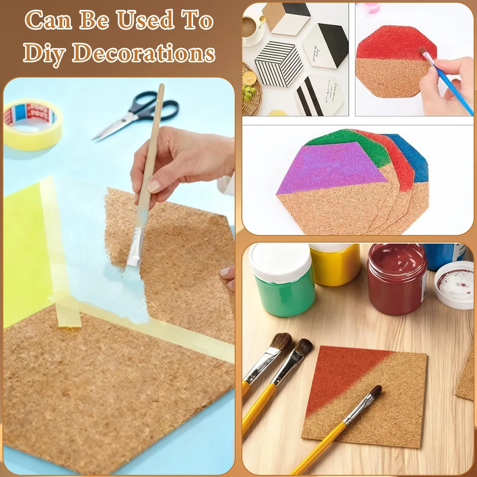 6 Piezas Corcho, 30 X 21 Cm, Hojas de Corcho, Placas de Corcho para DIY, Decoracion Pared(Sin Reverso Autoadhesivo)