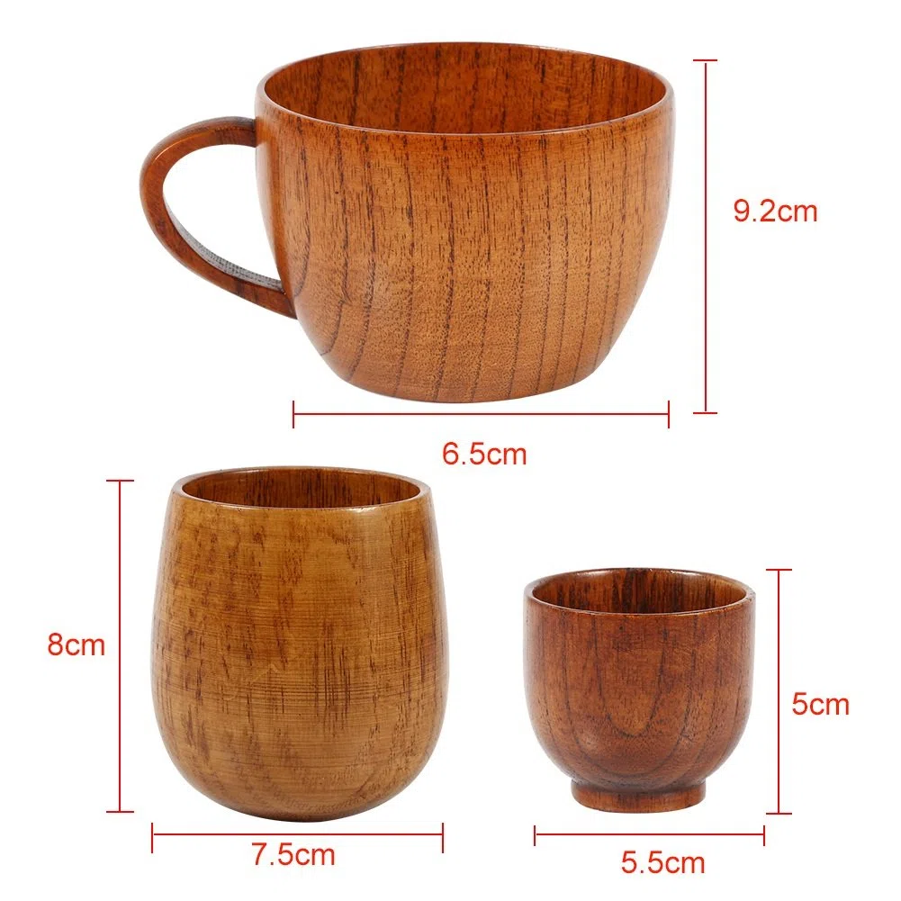 Yosoo Copa de Madera de Primer Nivel Natural Hecho a Mano Taza de café de Madera Tazas de té Tazas Decorativas Regalo clásico Premium (Style : #1)