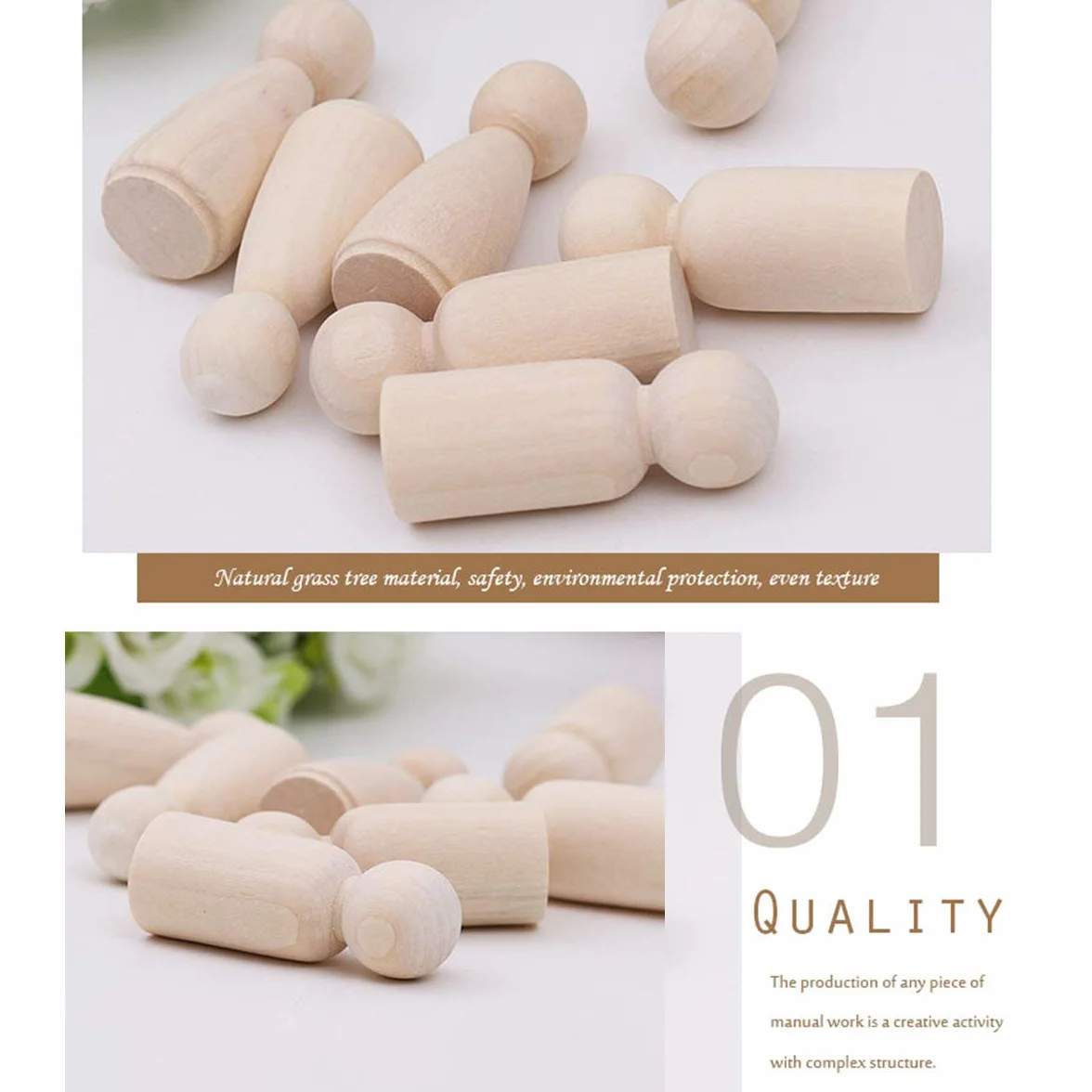 LUUFAN 20 muñecas de madera sin terminar de 65 mm, para mujer, macho, cuerpos lisos, muñecas de ángel para manualidades, bodas, fiestas (paquete de 20)