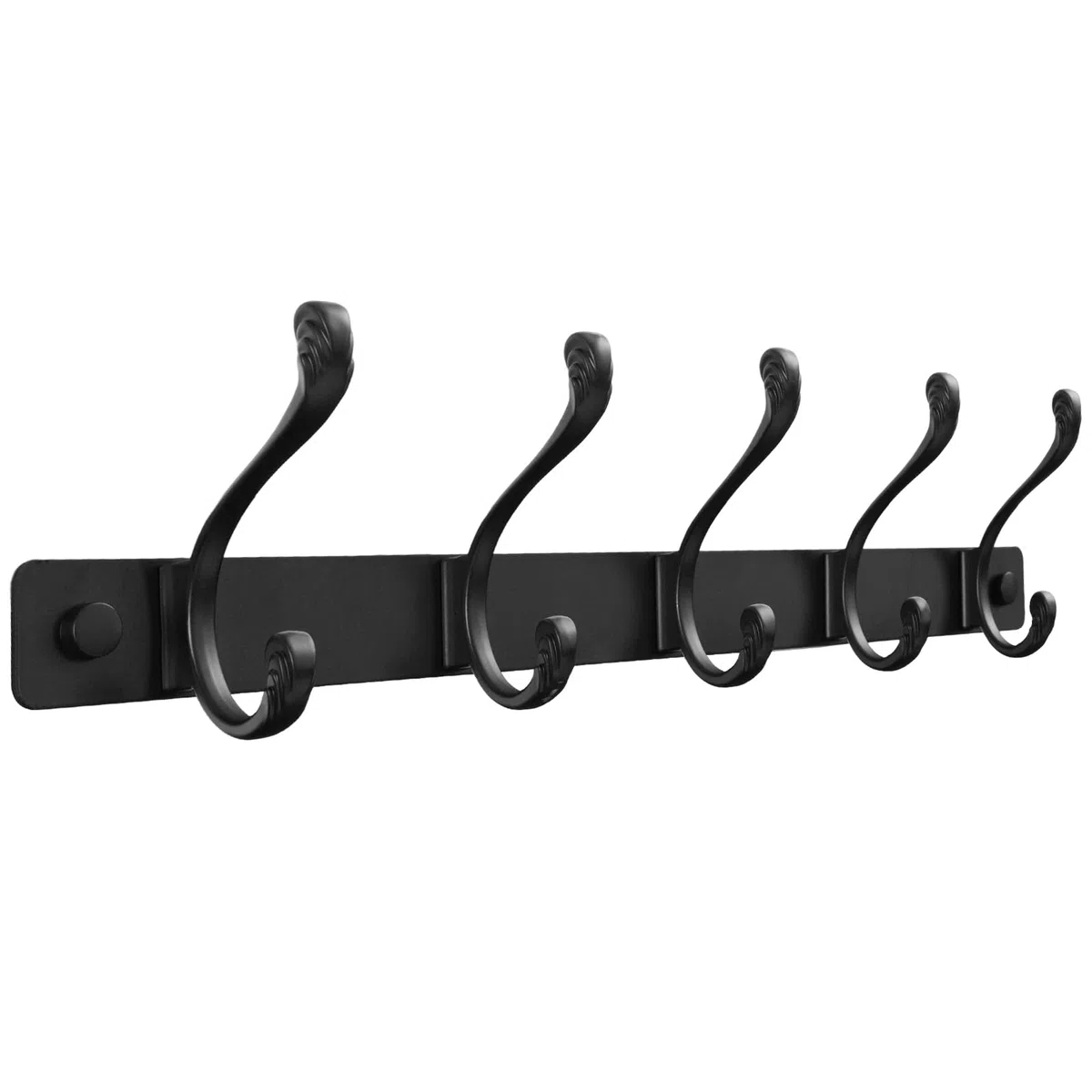Percheros Pared Perchero de Pared con 5 Ganchos Dobles Negro Alta Capacidad de Carga, Duradero y Ahorra Espacio para Entrada Dormitorio Cocina Baño