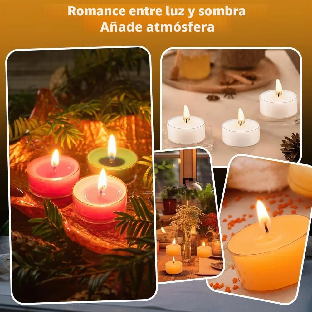 50 Piezas Tarros para Velas de Té Vacíos, Portavelas Decoracion en Plástico con 50 Piezas Mechas para Vela Redondos Transparentes Candelabros para Velas de Té para Bodas, Cenas