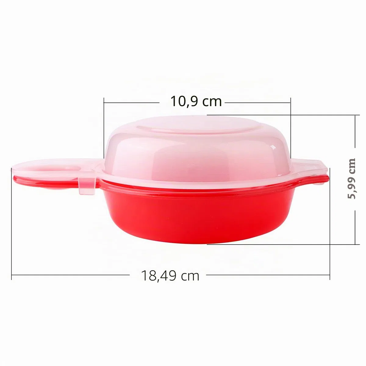 2 juegos de olla para huevos de microondas, herramienta de cocina rápida para hacer tortillas de Hamburgo en 1 minuto (rojo y transparente)