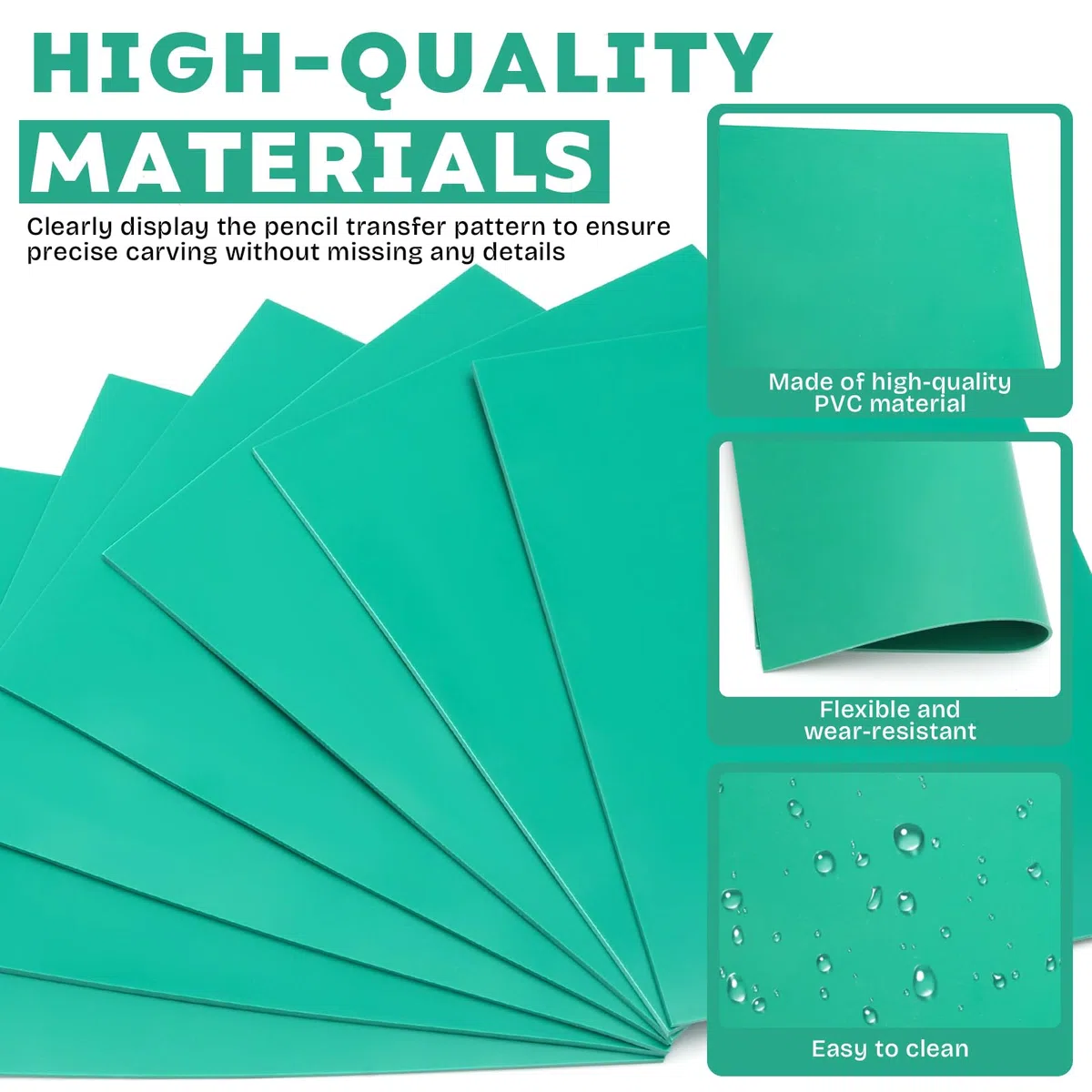 7 hojas de lino A6, hojas de impresión de lino de corte suave para impresión, líneas nítidas, bloques de linóleo de PVC para principiantes, estudiantes de pasatiempos y proyectos de manualidades
