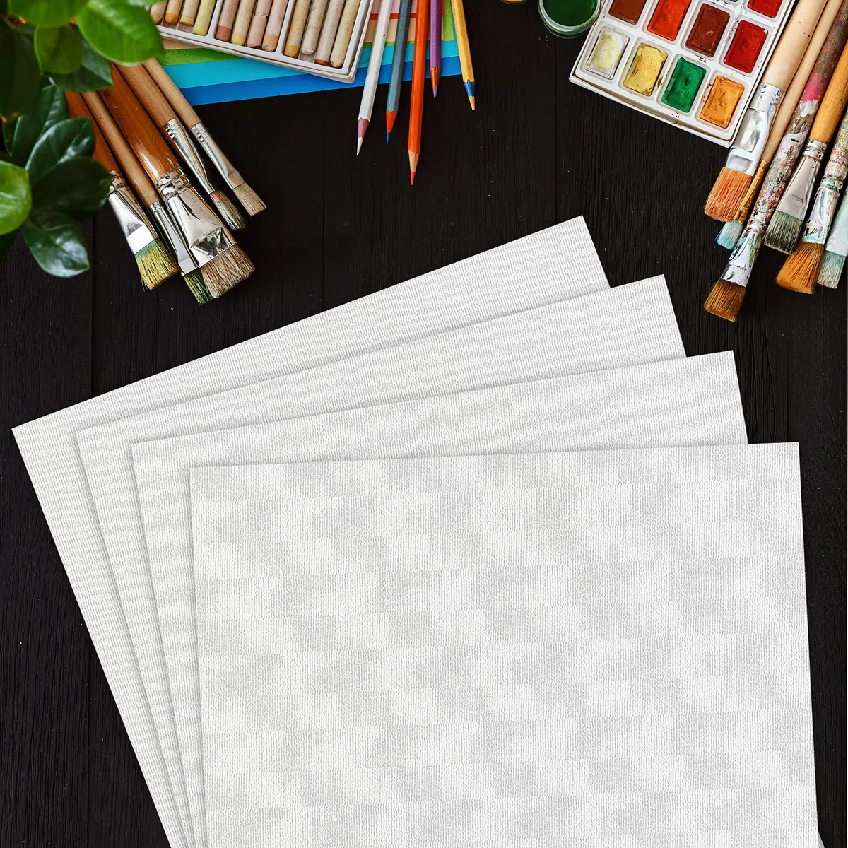 Belle Vous - Papel de acuarela blanco A3, 200 g/m2, prensado en frío (125 hojas), papel de dibujo perfecto para pintores principiantes y experimentados