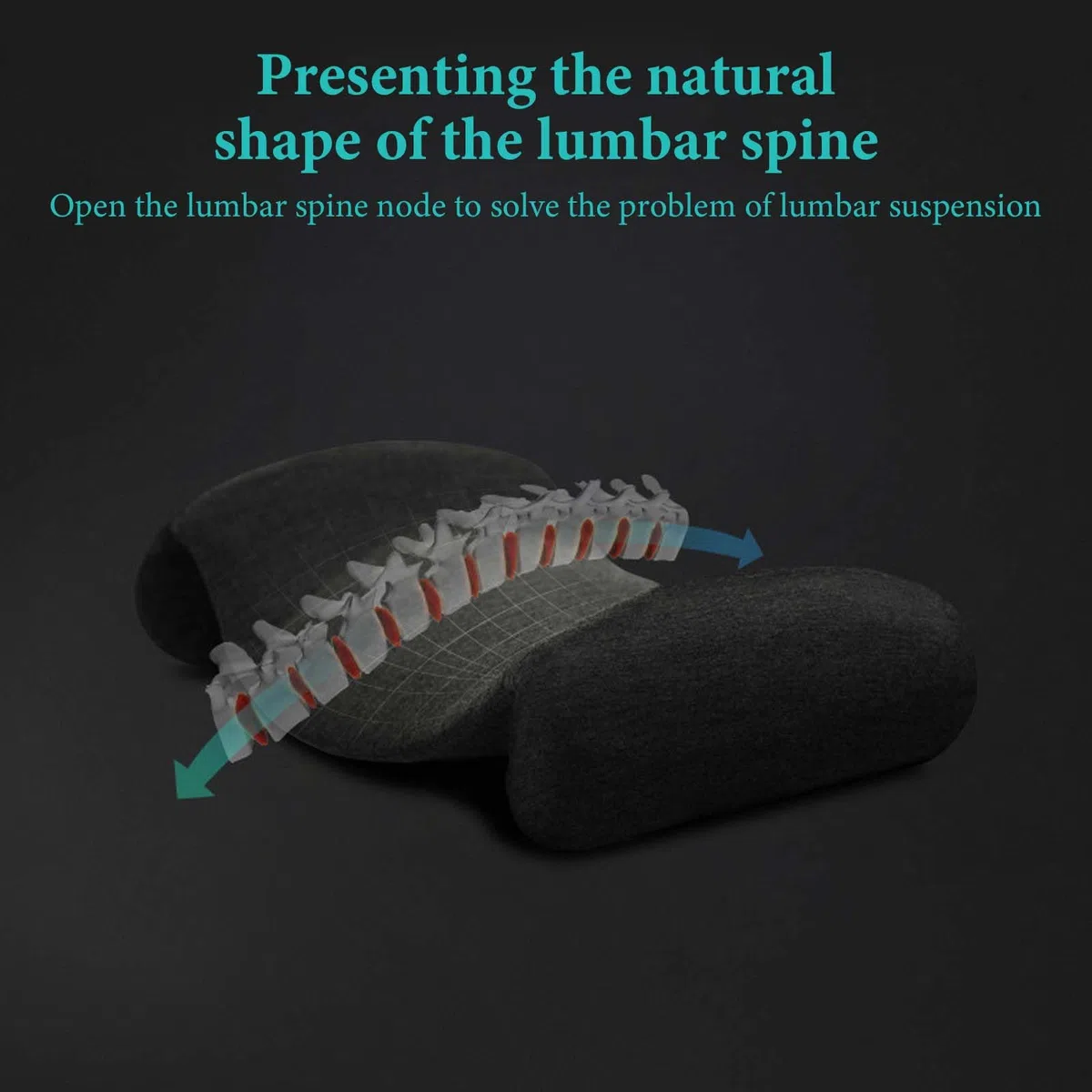 Almohada de Apoyo Lumbar para Dormir, Almohada de Apoyo Lumbar para Cama, Cojín Ergonómico de Apoyo Lumbar para Dormir, Almohada de Apoyo de Espalda, Almohada de Apoyo para la Cintura