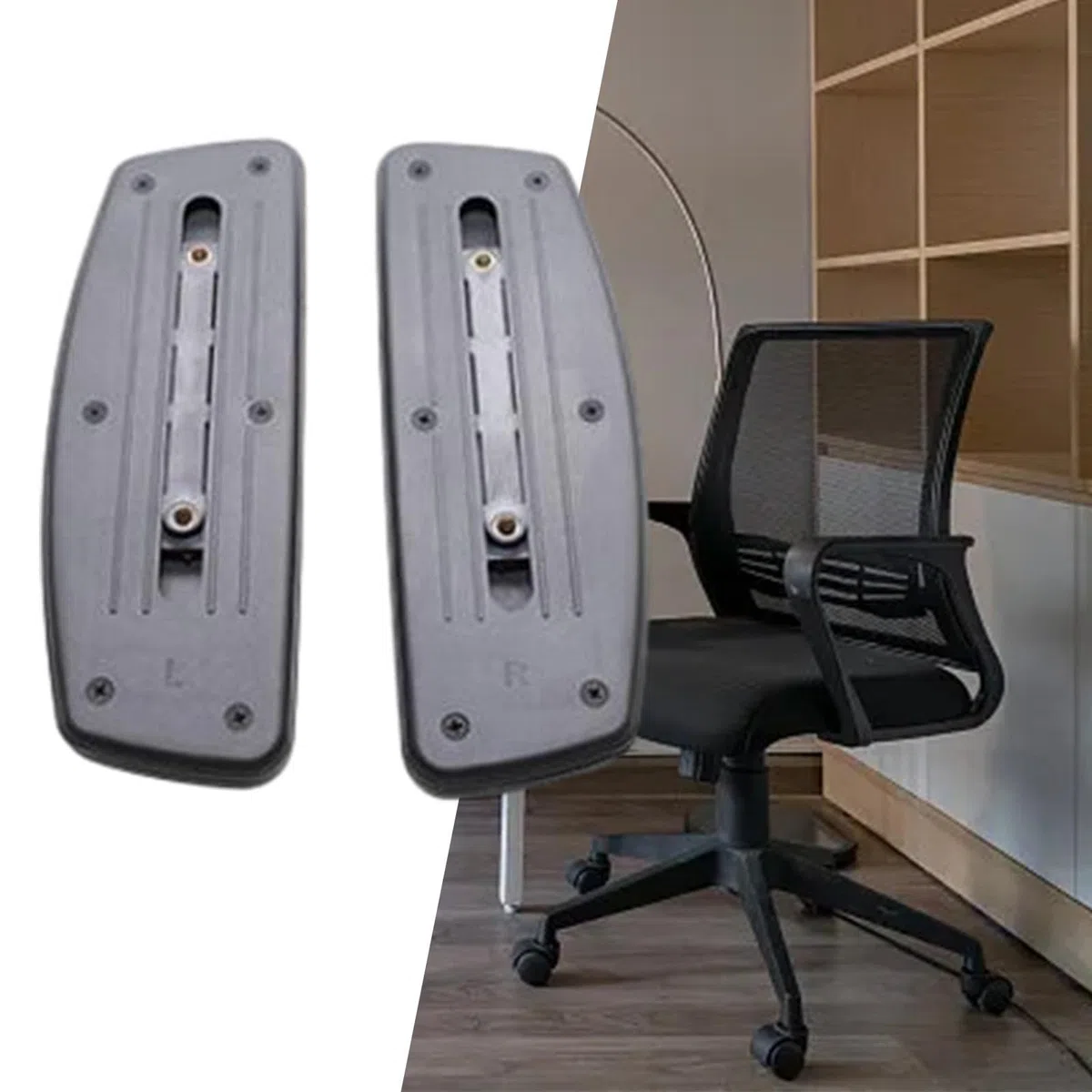 Reposabrazos de Repuesto para Silla de Oficina, 2 Piezas, con Orificio de Montaje, Resistentes Al Desgaste, Accesorios Duraderos, Universales, Resiste, Montaje Deslizante, Individual