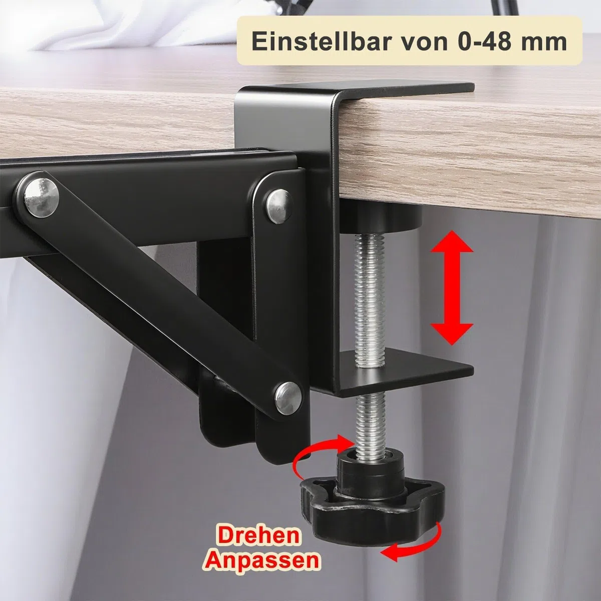 Soportes de Extensión de Escritorio Clip Lateral Plegable para Teclado de Metal 2Pz Abrazadera Lateral de Bandeja de Teclado Computadora Ajustable Estante de Soporte de (Negro 10pulgada)