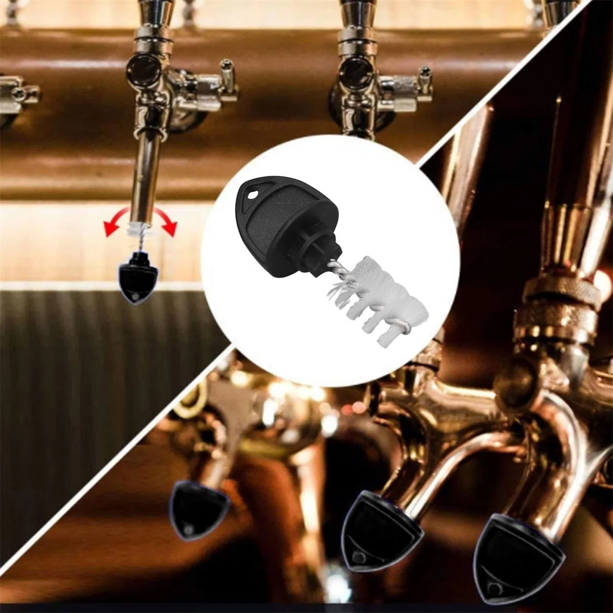 Tapones de Cerveza Tap Brush, 15pcs 304 Acero Inoxidable Abs Beer Tap Plug Brush Beer Faucet Tap Tapones de Limpieza Tapones para Barra de Cocina