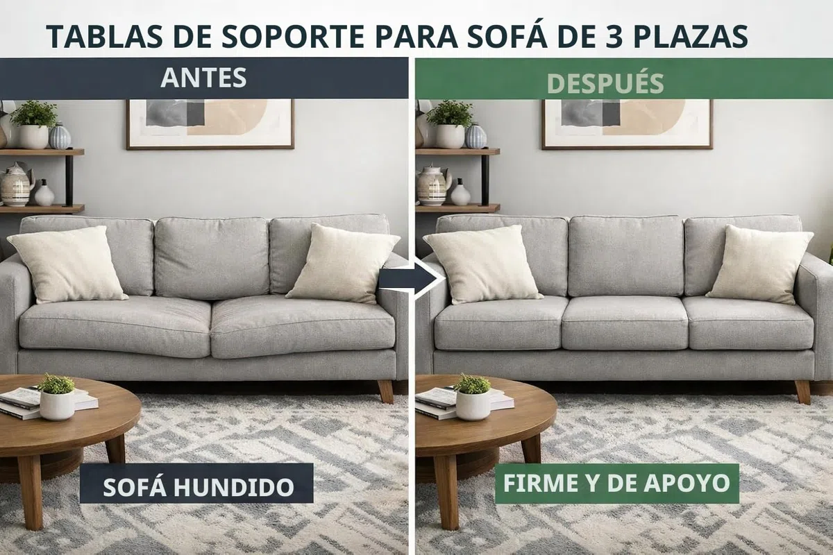 Sofa Saver - Tableros rejuvenecedores ajustables y plegables para sofá hundido (dos plazas, 50 x 100 cm)