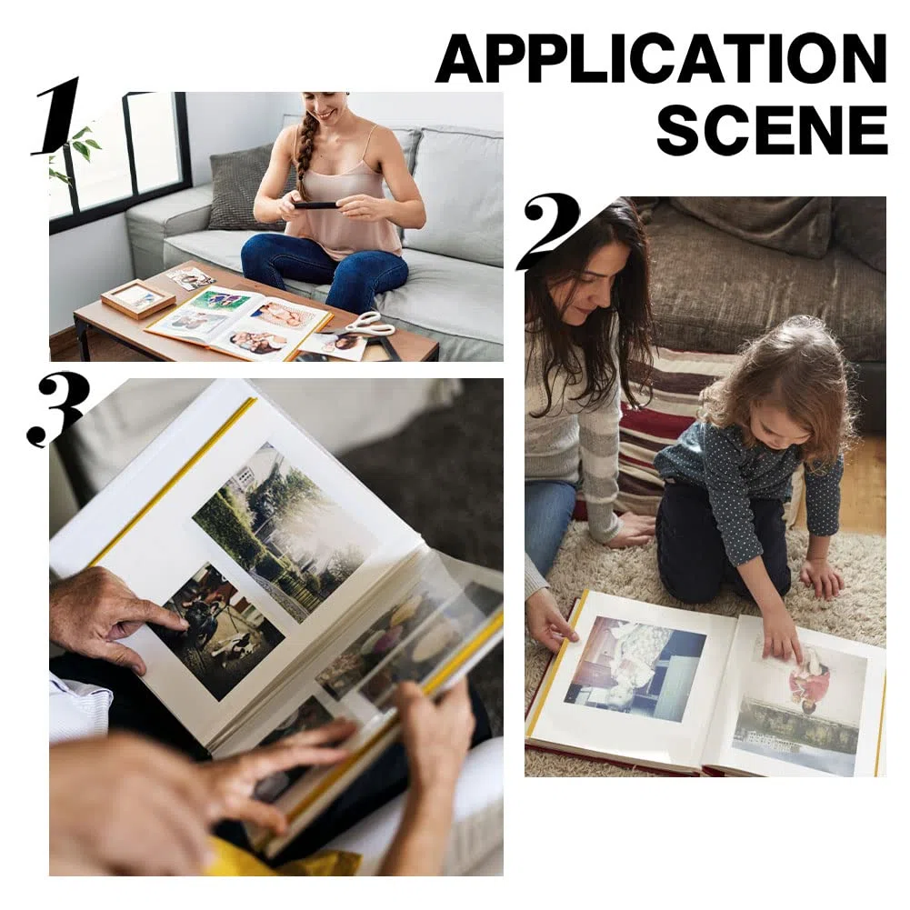 AHANDMAKER 10 hojas de recambio autoadhesivas, álbum de fotos de 12 x 10 pulgadas, página interior autoadhesiva, con dos agujeros, protectores de recambio para álbum de fotos de archivo, regalo de