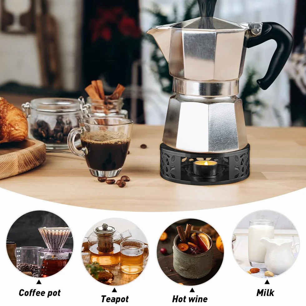 Calentador de Tetera Acero Inoxidable con Pinzas Base Redonda para Té Café