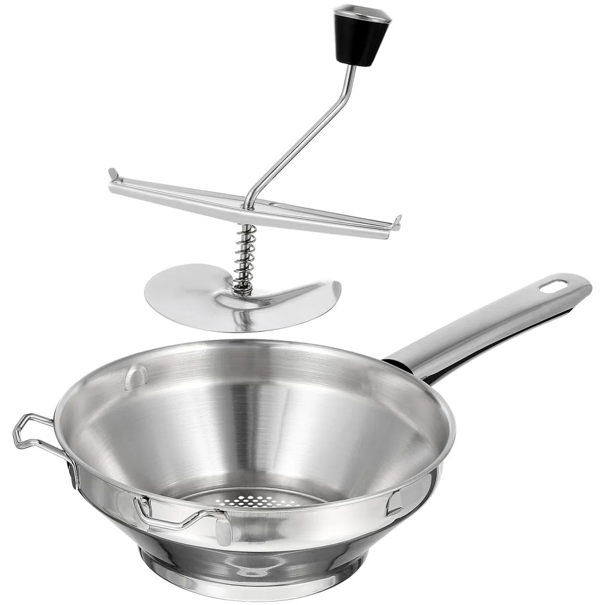 Operitacx Prensa Patatas Manual Acero Inoxidable 13.77 Pulgadas para Puré De Patata Batata Calabaza Verduras Utensilio Cocina Sin Electricidad Fácil De Limpiar