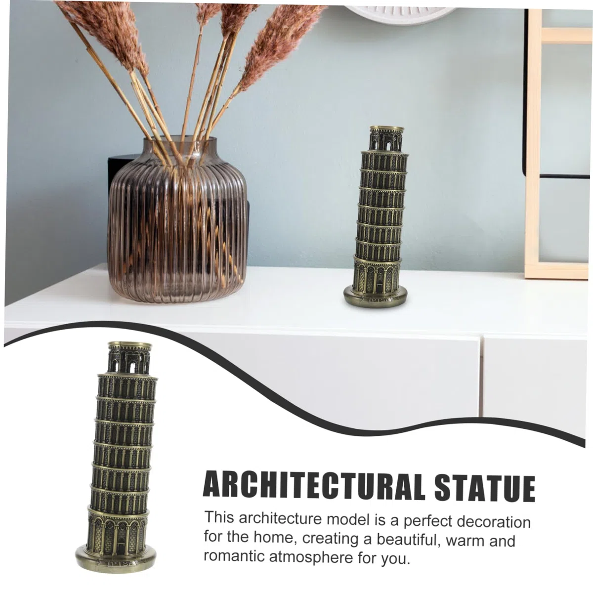SOLUSTRE Torre Inclinada de Pisa Adorno Resistente y Práctico en Aleación de Zinc Miniatura Diseño Clásico para Decoración de Escritorio y Hogar