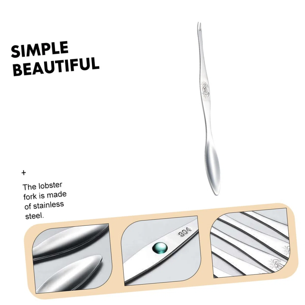 DOITOOL 5 Piezas Utensilios para Comer Marisco de Acero Inoxidable Tenedor para Cangrejo y Pinzas para Bogavante Diseño Resistente y Ergonómico para Patas de Mariscos y Nueces
