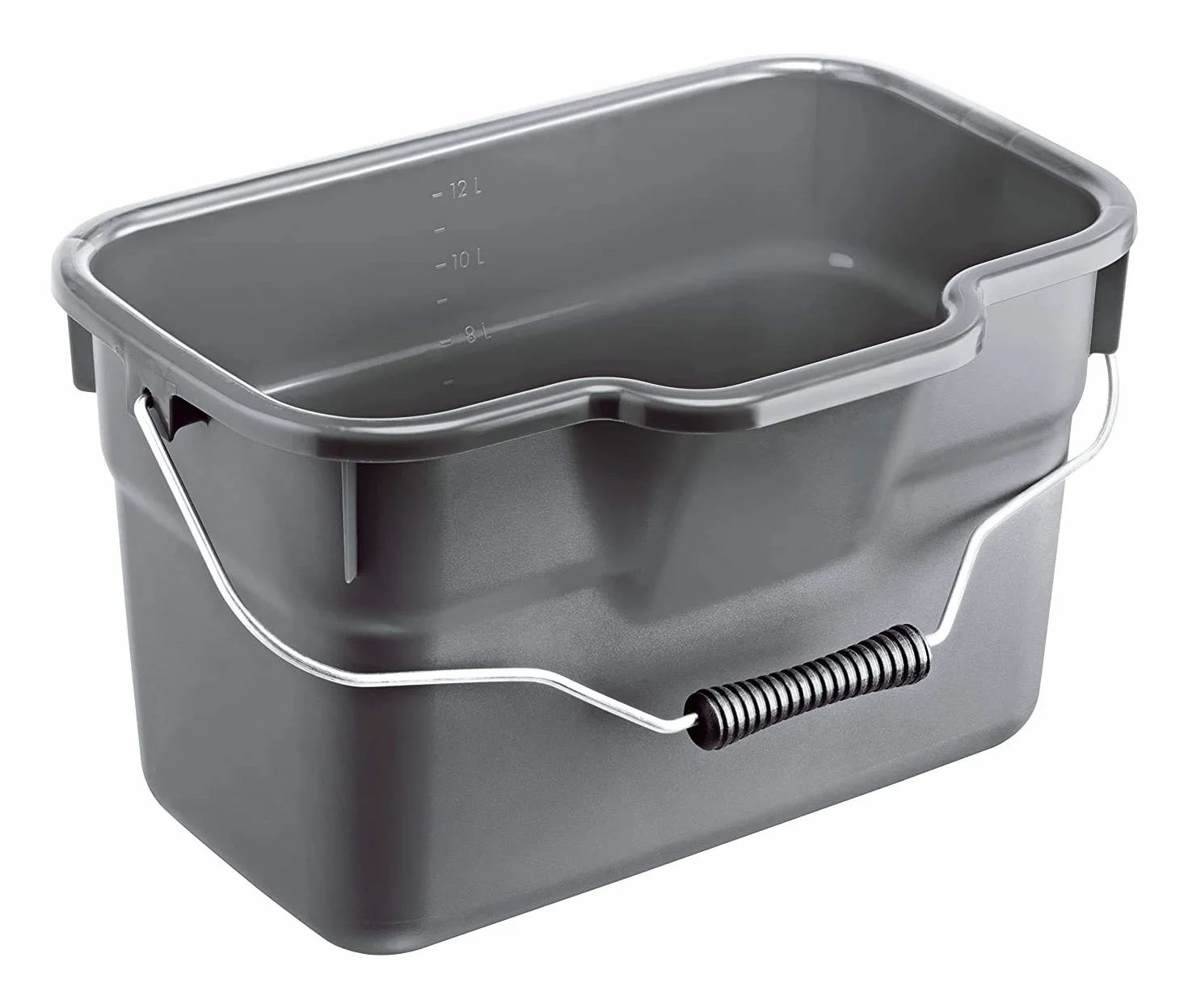 Rotho Basic cubo cuadrado de 12 litros con mango y balanza, Plástico (PP) sin BPA, antracita, 12l (38.0 x 26.0 x 23.0 cm)