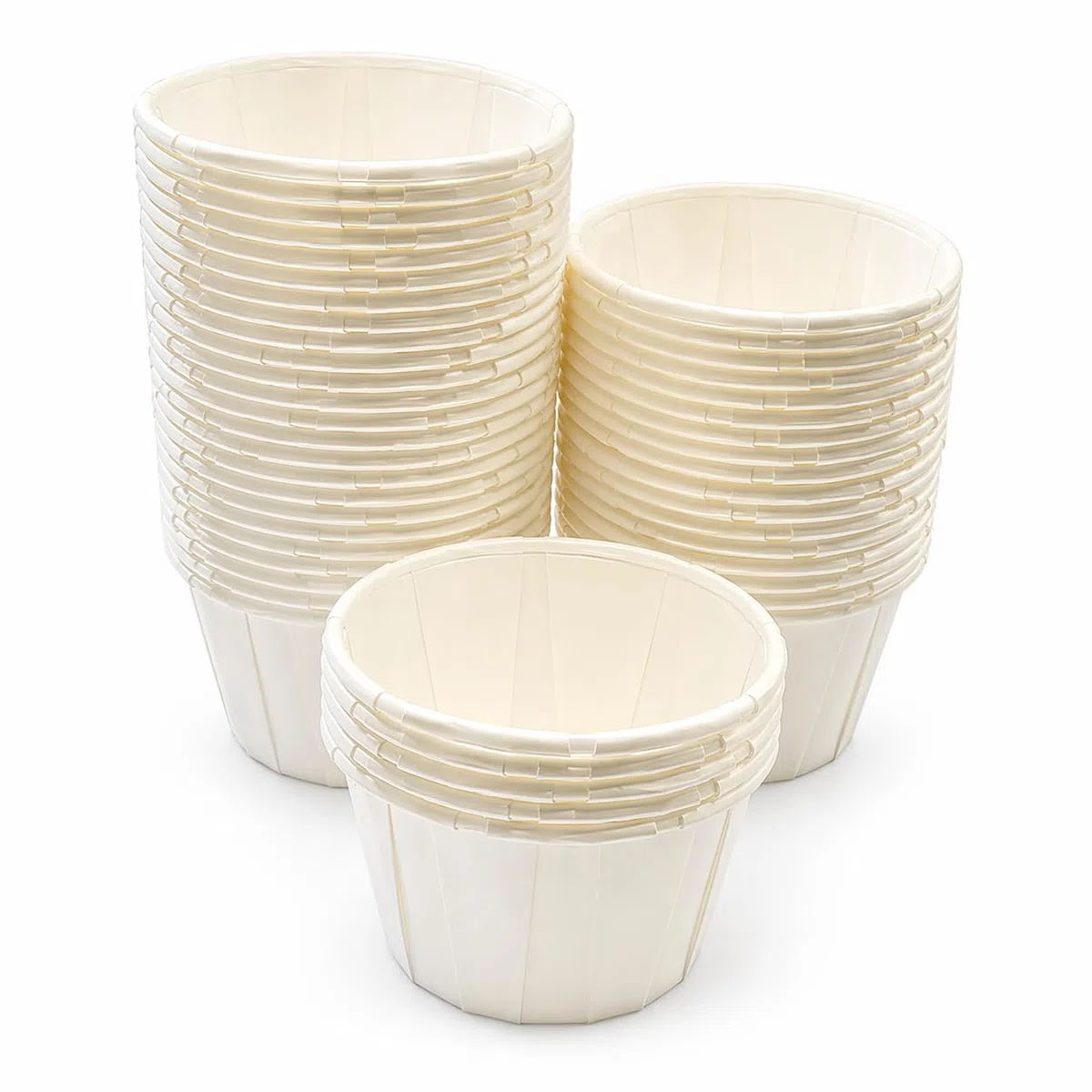 200 cuencos desechables de papel para salsas, cuencos blancos, 58 x 40 x 34 mm, ideales para ketchup, mayonesa, crema, degustación, buffet y Take Away