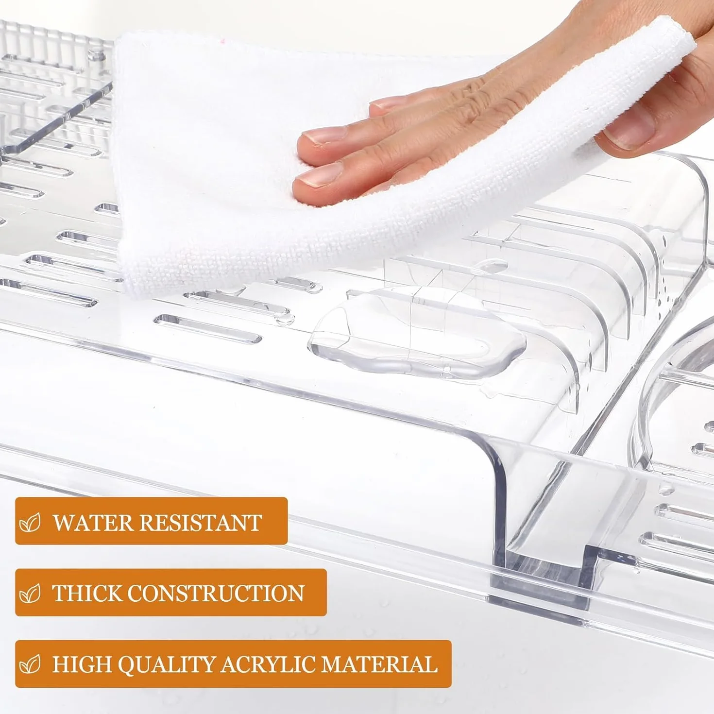 Bandeja para Bañera Acrílico, Bandeja Retráctil, Bandeja para Bañera para Copas de Vino, Libros, Tabletas, iPad y Teléfono, Accesorios de Baño Transparente
