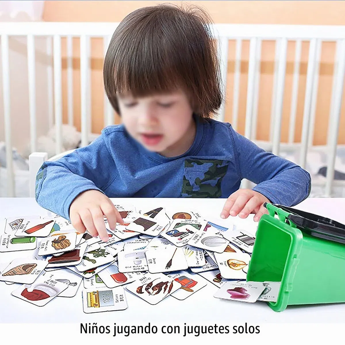 【RECOMENDADO POR PEDAGOGOS】 Juego Educativo Reciclaje para Niños 3-8 Años - 4 Cubos Basura + 108 Tarjetas + Guía Interactiva | Juguete Montessori para Aprender Clasificación de Residuos